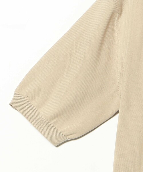 SLOANE(スローン)の「SLOANE / 18ゲージ 天竺 クルーネック ショートスリーブ ニット(ニット/セーター・レディース・ベージュ/ホワイト・2)」の8枚目の写真