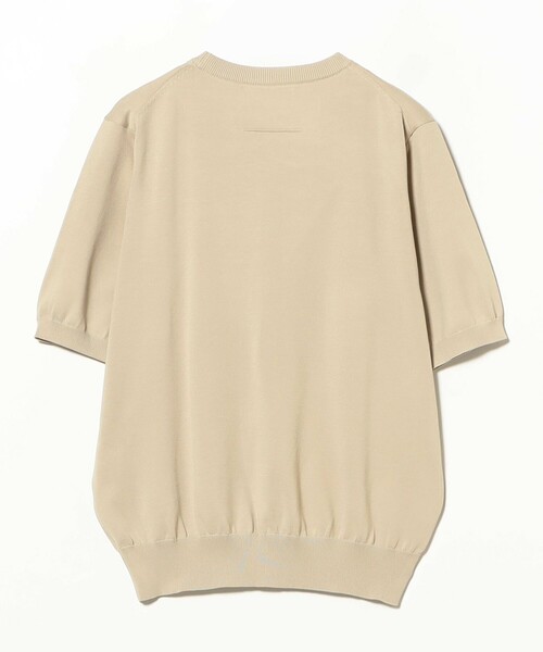 SLOANE(スローン)の「SLOANE / 18ゲージ 天竺 クルーネック ショートスリーブ ニット(ニット/セーター・レディース・ベージュ/ホワイト・2)」の10枚目の写真