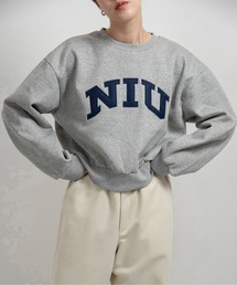 lawgy | logo point round neck short sweat / ロゴポイントラウンドネックショートスウェット(スウェット)