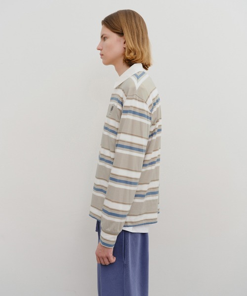 MARITHE + FRANCOIS GIRBAUD(マリテフランソワジルボー)の「STRIPE COLLAR LONG SLEEVE(Tシャツ/カットソー・レディース・Beige/バーガンディー・SMALL/MEDIUM/LARGE)」の9枚目の写真