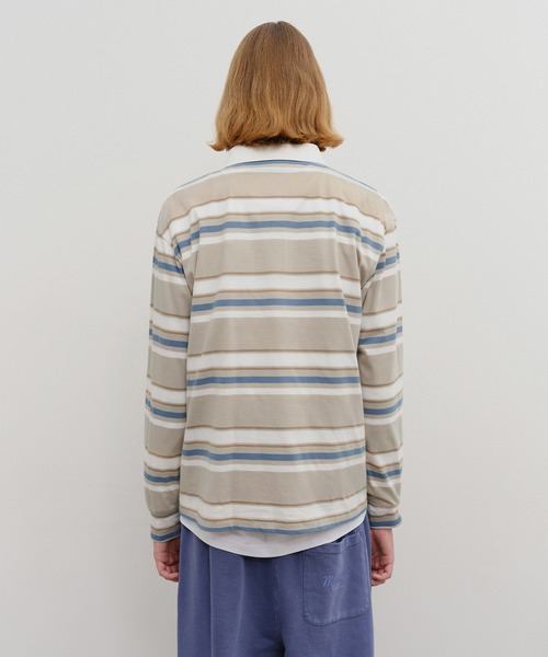 MARITHE + FRANCOIS GIRBAUD(マリテフランソワジルボー)の「STRIPE COLLAR LONG SLEEVE(Tシャツ/カットソー・レディース・Beige/バーガンディー・SMALL/MEDIUM/LARGE)」の10枚目の写真