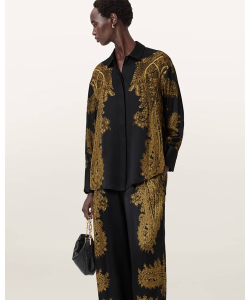 ALLSAINTS(オールセインツ)の「BERINE SATIN SHIRT | BERINE サテン シャツ(シャツ/ブラウス・レディース・ブラック系その他・10/8/6/4)」の2枚目の写真