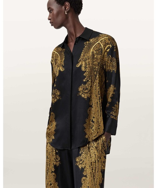 ALLSAINTS(オールセインツ)の「BERINE SATIN SHIRT | BERINE サテン シャツ(シャツ/ブラウス・レディース・ブラック系その他・10/8/6/4)」の5枚目の写真