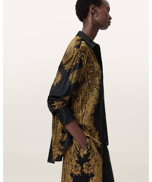 ALLSAINTS(オールセインツ)の「BERINE SATIN SHIRT | BERINE サテン シャツ(シャツ/ブラウス・レディース・ブラック系その他・10/8/6/4)」の7枚目の写真