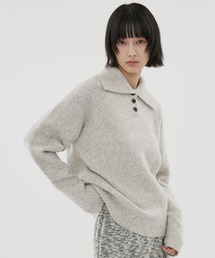 FUULLY STUDIO（フーリィーステューディオ）の「ルーズポロニットプルオーバー（ニット/セーター）」