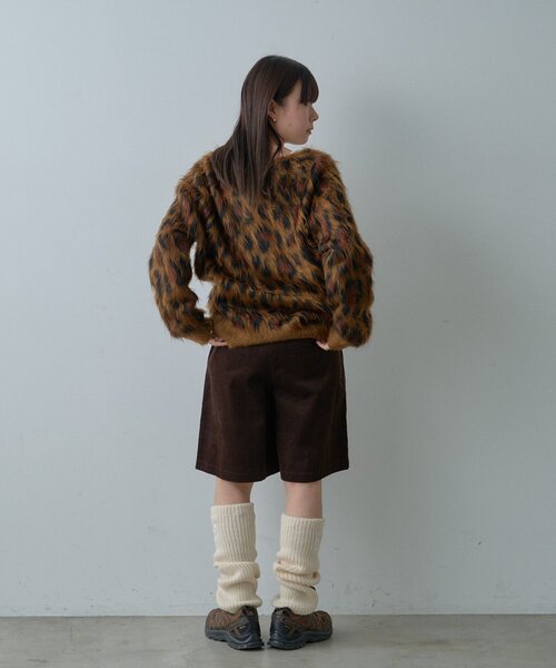 WHIMSIC（ウィムジック）の「【WHIMSIC/2サイズ展開/新色追加】シャギーニットカーディガン（カーディガン/ボレロ・レディース・グレー/ブラック/ブラウン/イエロー/キャメル・1/2）」の6枚目の写真