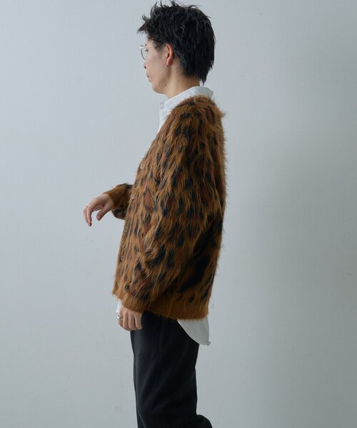 WHIMSIC（ウィムジック）の「【WHIMSIC/2サイズ展開/新色追加】シャギーニットカーディガン（カーディガン/ボレロ・レディース・グレー/ブラック/ブラウン/イエロー/キャメル・1/2）」の12枚目の写真