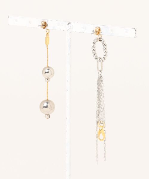 tone(トーン)の「【musk】ゴールド×シルバーのシンプルピアス(MA)(ピアス(両耳用)・レディース・シルバー・FREE)」の6枚目の写真