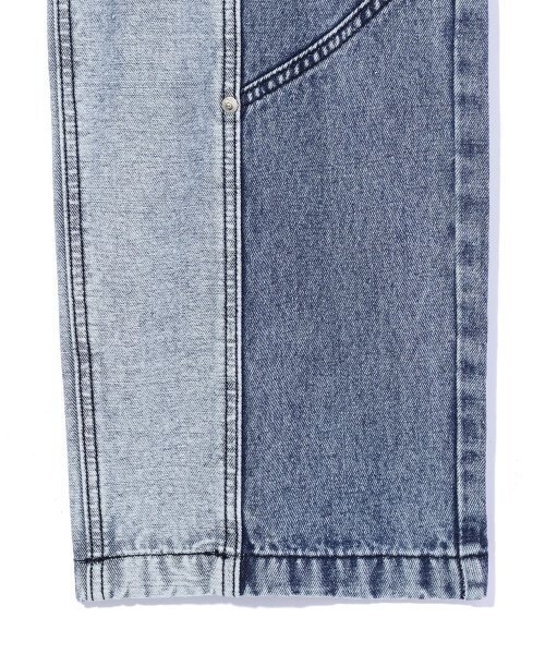セール】WORMHOLE LOGO TWO TONE DENIM PANTS MEDIUM INDIGO（デニム 