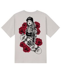 KTC0152 チカノガールズ スケートボード 半袖Tシャツ - ベージュ