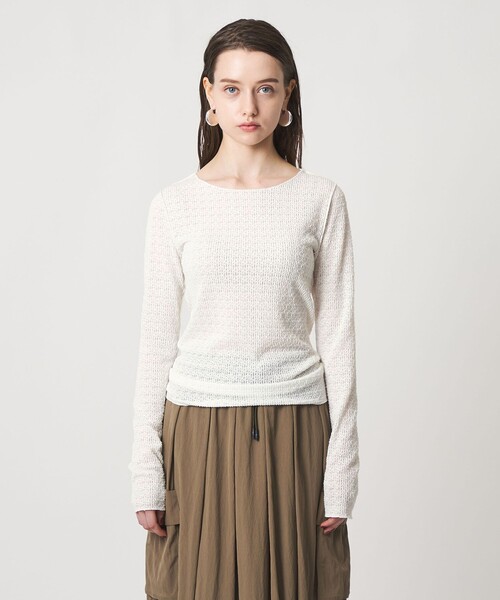 ASTRAET（アストラット）の「＜ASTRAET＞レース クルーネックカットソー（Tシャツ/カットソー・レディース・ブラック/ホワイト・FREE）」の8枚目の写真