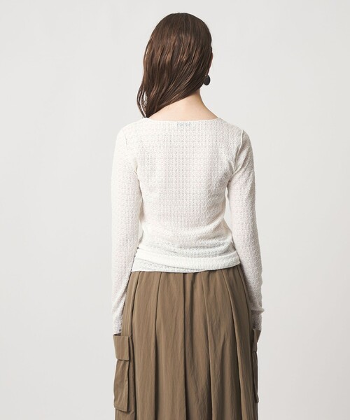 ASTRAET（アストラット）の「＜ASTRAET＞レース クルーネックカットソー（Tシャツ/カットソー・レディース・ブラック/ホワイト・FREE）」の10枚目の写真