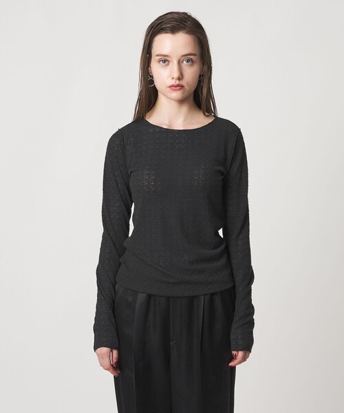 ASTRAET（アストラット）の「＜ASTRAET＞レース クルーネックカットソー（Tシャツ/カットソー・レディース・ブラック/ホワイト・FREE）」の11枚目の写真