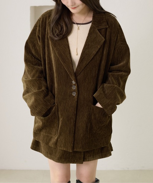 apres jour clair(アプレジュールクレア)の「【apres jour clair】【セットアップ可能】オーバーサイズジャケット(テーラードジャケット・レディース・チャコールグレー/オリーブ・X-LARGE/フリー)」の14枚目の写真