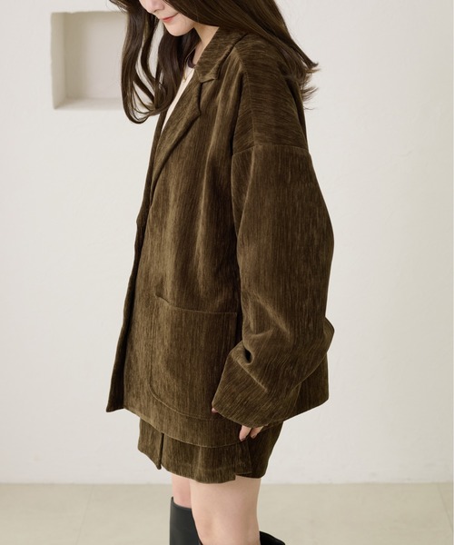 apres jour clair(アプレジュールクレア)の「【apres jour clair】【セットアップ可能】オーバーサイズジャケット(テーラードジャケット・レディース・チャコールグレー/オリーブ・X-LARGE/フリー)」の19枚目の写真