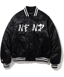 NOT4NERD（ノットフォーナード）の「NFND Logo Nylon Varsity Jacket - Black（スタジャン）」