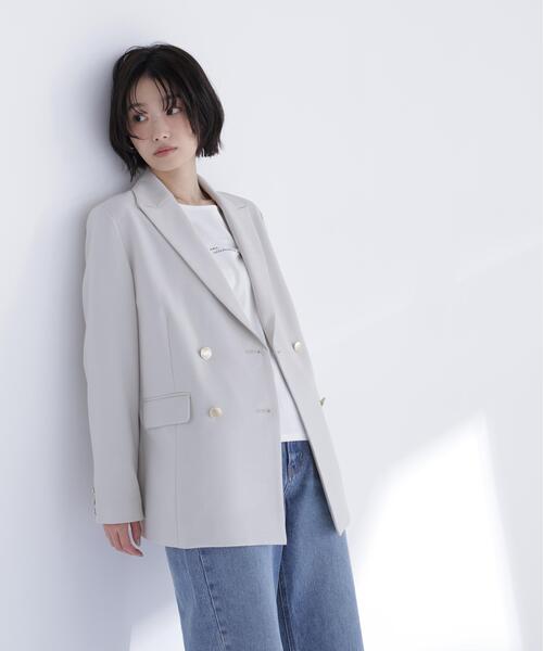 NATURAL BEAUTY BASIC(ナチュラルビューティーベーシック)の「◇ダブルブレスト SETUP ボクシージャケット(テーラードジャケット・レディース・ベージュ系その他/ネイビー/ピンク系その他/オフホワイト・MEDIUM/SMALL)」の21枚目の写真