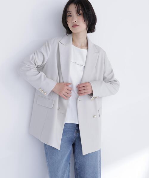 NATURAL BEAUTY BASIC(ナチュラルビューティーベーシック)の「◇ダブルブレスト SETUP ボクシージャケット(テーラードジャケット・レディース・ベージュ系その他/ネイビー/ピンク系その他/オフホワイト・MEDIUM/SMALL)」の19枚目の写真