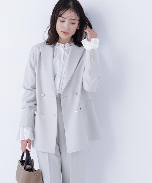 NATURAL BEAUTY BASIC(ナチュラルビューティーベーシック)の「◇ダブルブレスト SETUP ボクシージャケット(テーラードジャケット・レディース・ベージュ系その他/ネイビー/ピンク系その他/オフホワイト・MEDIUM/SMALL)」の14枚目の写真