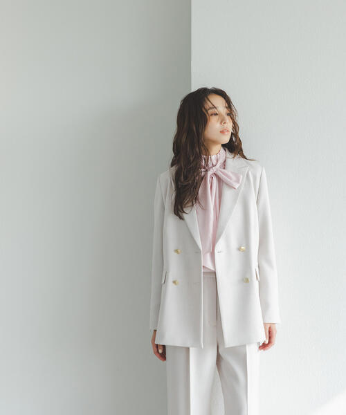 NATURAL BEAUTY BASIC（ナチュラルビューティーベーシック）の「◇ダブルブレスト SETUP ボクシージャケット（テーラードジャケット・レディース・ベージュ系その他/ネイビー/ピンク系その他/オフホワイト・MEDIUM/SMALL）」の19枚目の写真