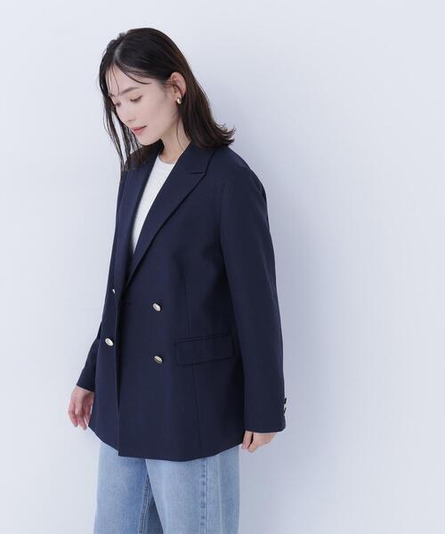 NATURAL BEAUTY BASIC(ナチュラルビューティーベーシック)の「◇ダブルブレスト SETUP ボクシージャケット(テーラードジャケット・レディース・ベージュ系その他/ネイビー/ピンク系その他/オフホワイト・MEDIUM/SMALL)」の7枚目の写真