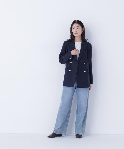 NATURAL BEAUTY BASIC(ナチュラルビューティーベーシック)の「◇ダブルブレスト SETUP ボクシージャケット(テーラードジャケット・レディース・ベージュ系その他/ネイビー/ピンク系その他/オフホワイト・MEDIUM/SMALL)」の8枚目の写真