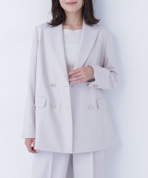 ダブルブレストボクシージャケット ナチュラルビューティーベーシック CLASSY. お仕事名品Award 2025＞「ジャケット賞」ダブルブレスト