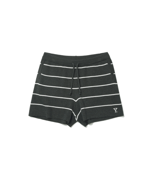 YALE（イェール）の「ストライプニットショートパンツ_チャコール（その他パンツ・レディース・その他・SMALL/MEDIUM）」の2枚目の写真