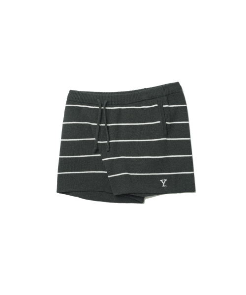YALE（イェール）の「ストライプニットショートパンツ_チャコール（その他パンツ・レディース・その他・SMALL/MEDIUM）」の4枚目の写真