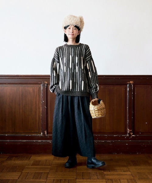 Sunny clouds（サニークラウズ）の「サニークラウズ　ガマの穂セーター〈レディース〉（ニット/セーター・レディース・ブラウン系その他・LL/L/M/MP）」の7枚目の写真