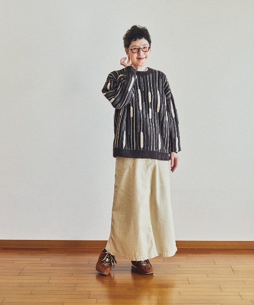 Sunny clouds（サニークラウズ）の「サニークラウズ　ガマの穂セーター〈レディース〉（ニット/セーター・レディース・ブラウン系その他・LL/L/M/MP）」の3枚目の写真