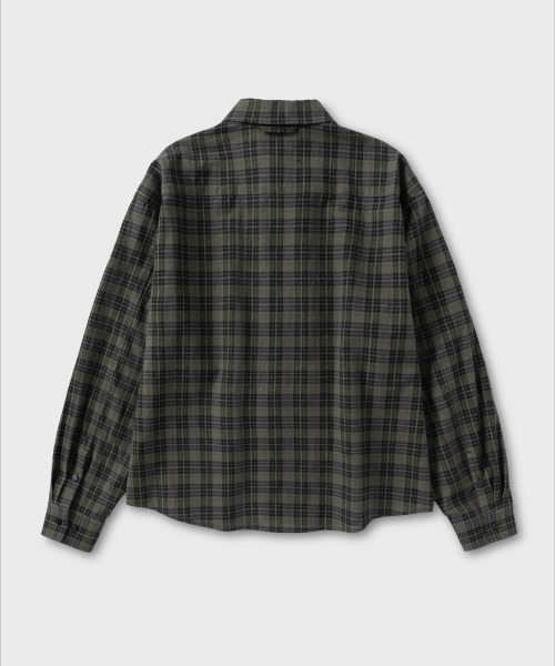 NONBLANK（ノンブランク）の「[夏]クリンクルリネンチェックシャツ_KHAKI（シャツ/ブラウス・メンズ・カーキ・MEDIUM/LARGE/X-LARGE）」の2枚目の写真