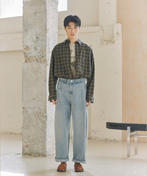 NONBLANK（ノンブランク）の「[夏]クリンクルリネンチェックシャツ_KHAKI（シャツ/ブラウス・メンズ・カーキ・MEDIUM/LARGE/X-LARGE）」の11枚目の写真