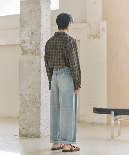 NONBLANK（ノンブランク）の「[夏]クリンクルリネンチェックシャツ_KHAKI（シャツ/ブラウス・メンズ・カーキ・MEDIUM/LARGE/X-LARGE）」の13枚目の写真