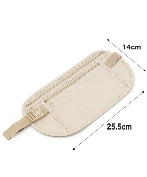 CALIFORNIA OUTFITTERS（カリフォルニア アウトフィッターズ）の「11D31-MZ ウエストポーチ 薄型 貴重品収納 マネーベルト パスポートケース（パスポートケース・レディース・ブラック/ベージュ・ONESIZE）」の3枚目の写真