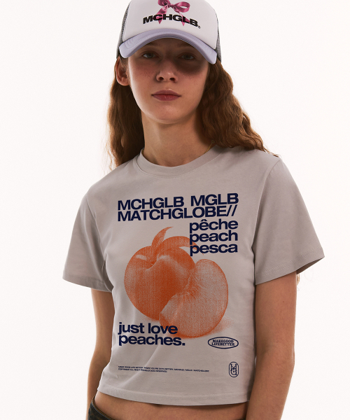 MATCHGLOBE(マッチグローブ)の「ピーチクロップTシャツ(ベージュ)(Tシャツ/カットソー・レディース・その他・FREE)」の2枚目の写真