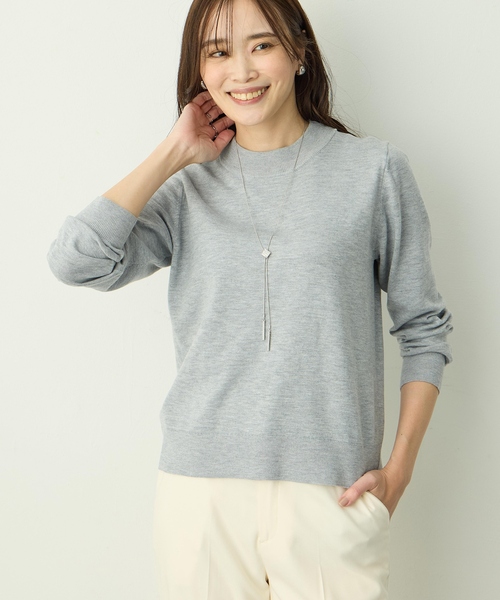 A/C DESIGN BY ALPHA CUBIC(エーシーデザインバイアルファキュービック)の「ベーシックニットプルオーバー(ニット/セーター・レディース・ピンク/ライトグレー/ブルー/ブラック・M/L)」の3枚目の写真