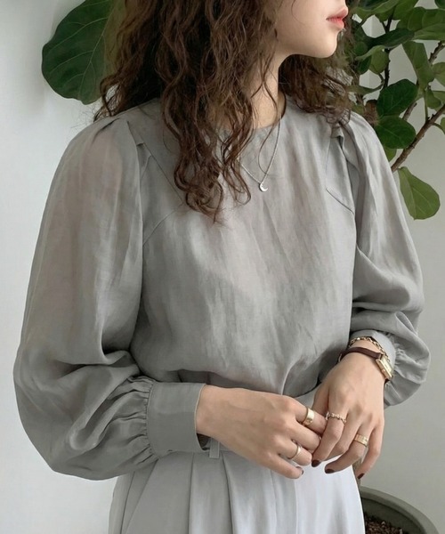 cammie（キャミー）の「ボリュームスリーブブラウス（シャツ/ブラウス・レディース・ホワイト/ブラック/グレー・M/L）」の12枚目の写真
