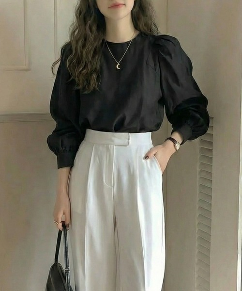 cammie（キャミー）の「ボリュームスリーブブラウス（シャツ/ブラウス・レディース・ホワイト/ブラック/グレー・M/L）」の10枚目の写真