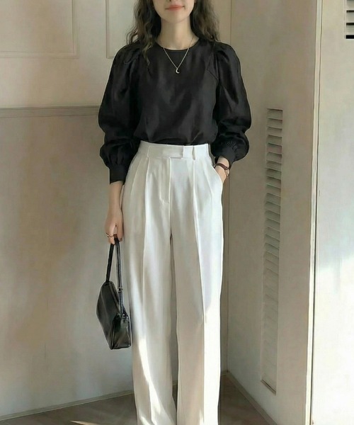 cammie（キャミー）の「ボリュームスリーブブラウス（シャツ/ブラウス・レディース・ホワイト/ブラック/グレー・M/L）」の11枚目の写真