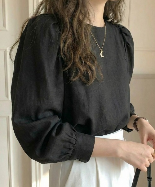 cammie（キャミー）の「ボリュームスリーブブラウス（シャツ/ブラウス・レディース・ホワイト/ブラック/グレー・M/L）」の8枚目の写真