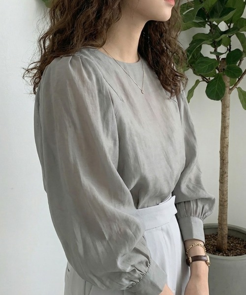 cammie（キャミー）の「ボリュームスリーブブラウス（シャツ/ブラウス・レディース・ホワイト/ブラック/グレー・M/L）」の14枚目の写真