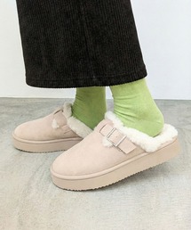 histoire（イストワール）の「厚底もこもこファー ボア ムートン ブーツ スリッポン ルームシューズ（ブーツ）」