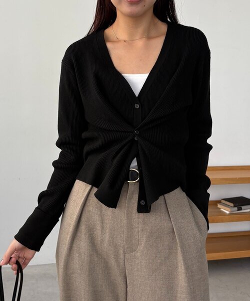 CAPRICIEUX LE'MAGE（カプリシューレマージュ）の「ウエストマークニット（ニット/セーター・レディース・グレー/ブラック/ライトベージュ・FREE）」の18枚目の写真