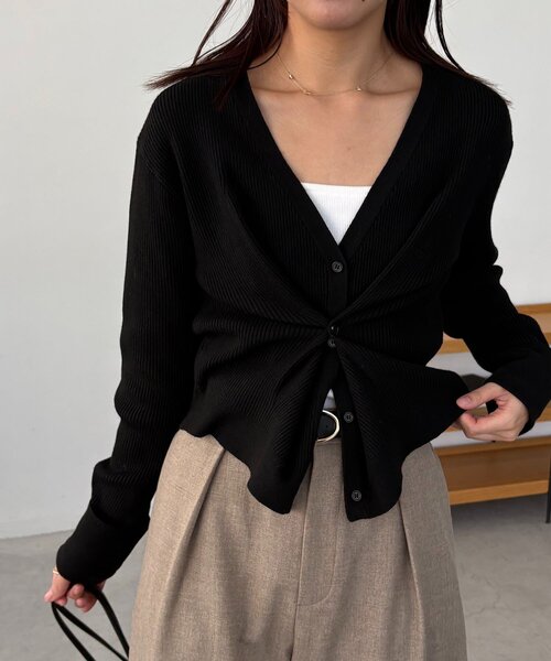 CAPRICIEUX LE'MAGE（カプリシューレマージュ）の「ウエストマークニット（ニット/セーター・レディース・グレー/ブラック/ライトベージュ・FREE）」の19枚目の写真