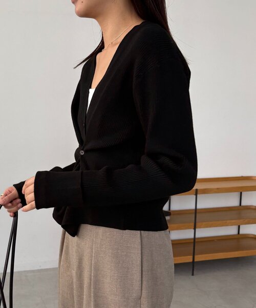 CAPRICIEUX LE'MAGE（カプリシューレマージュ）の「ウエストマークニット（ニット/セーター・レディース・グレー/ブラック/ライトベージュ・FREE）」の22枚目の写真