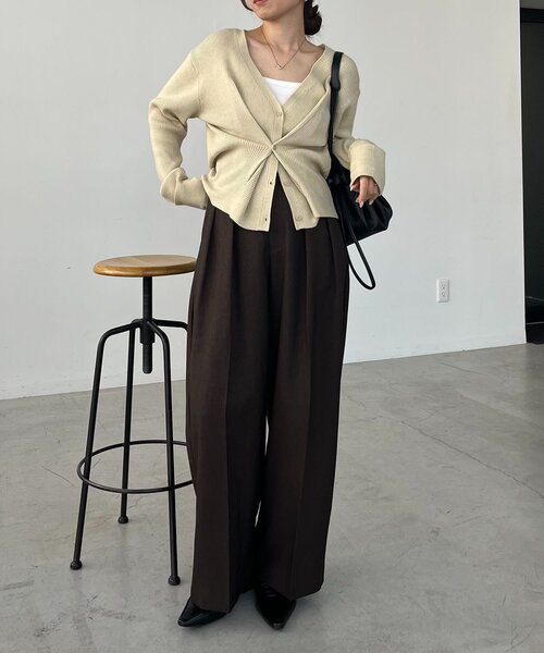 CAPRICIEUX LE'MAGE（カプリシューレマージュ）の「ウエストマークニット（ニット/セーター・レディース・グレー/ブラック/ライトベージュ・FREE）」の12枚目の写真