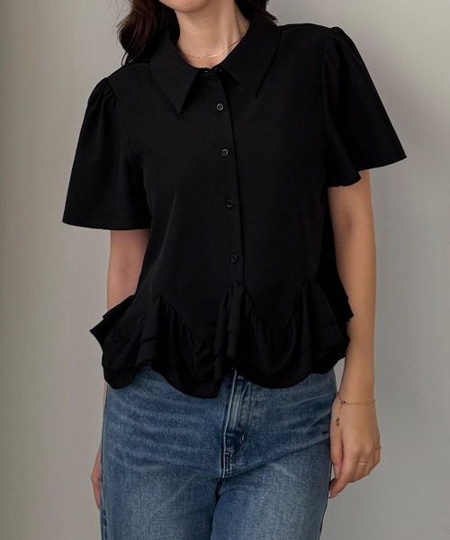 Louere(ルエレ)の「裾フリルブラウス(シャツ/ブラウス・レディース・ブルー/ブラック/ホワイト・SMALL/MEDIUM/LARGE/X-LARGE)」の20枚目の写真