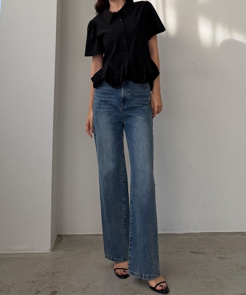 Louere(ルエレ)の「裾フリルブラウス(シャツ/ブラウス・レディース・ブルー/ブラック/ホワイト・SMALL/MEDIUM/LARGE/X-LARGE)」の21枚目の写真