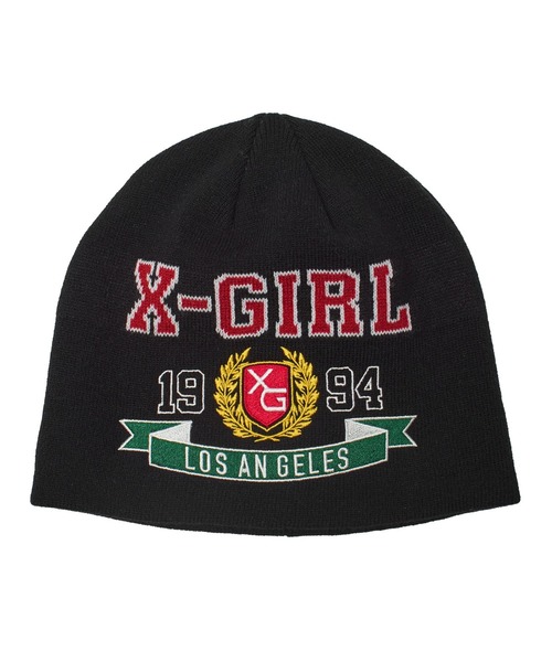 セール】COLLEGE LOGO JACQUARD BEANIE（ニットキャップ/ビーニー）｜X